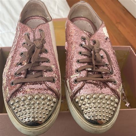 miu miu scarpe glitter|miu mi u shoes.